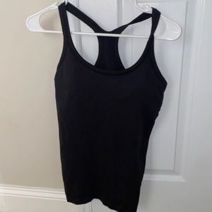 lululemon ebb to street black tank